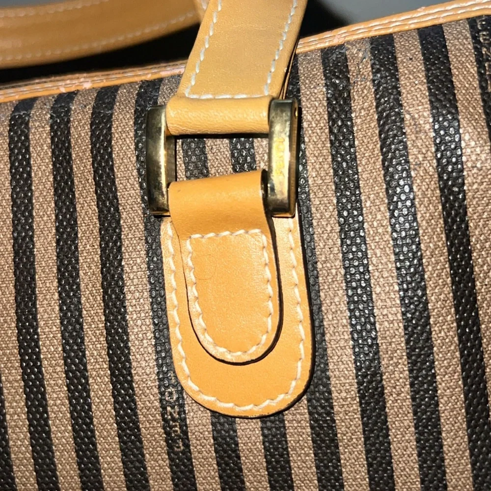 Fendi Brown and Black Striped Satchel - Picture 12 of 16